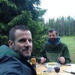 Draußen Essen. Feucht und lecker.